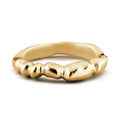 Aimless A 18ct gold vermeil sculptural stacking ring close up on white background