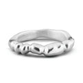 Aimless A recycled sterling silver sculptural stacking ring close up on white background