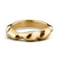 Aimless B 18ct gold vermeil sculptural organic band ring on white background
