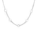 Chain of Hoops recycled sterling silver necklace close up showing link spacing and circular hoops