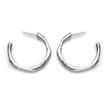 Recycled sterling silver Large Recollections Hoops with notched sculptural detail