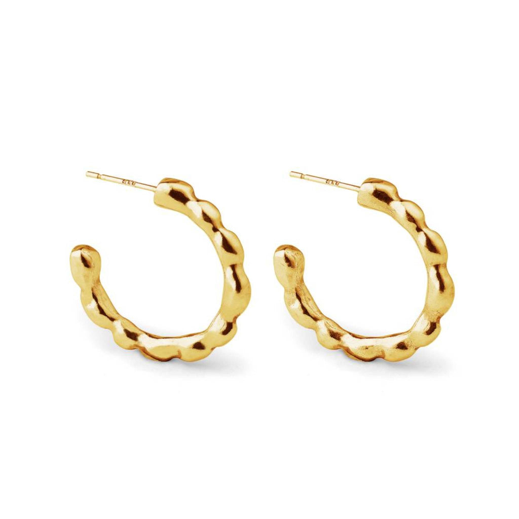 Gold vermeil Recollections Hoops with notched sculptural detail