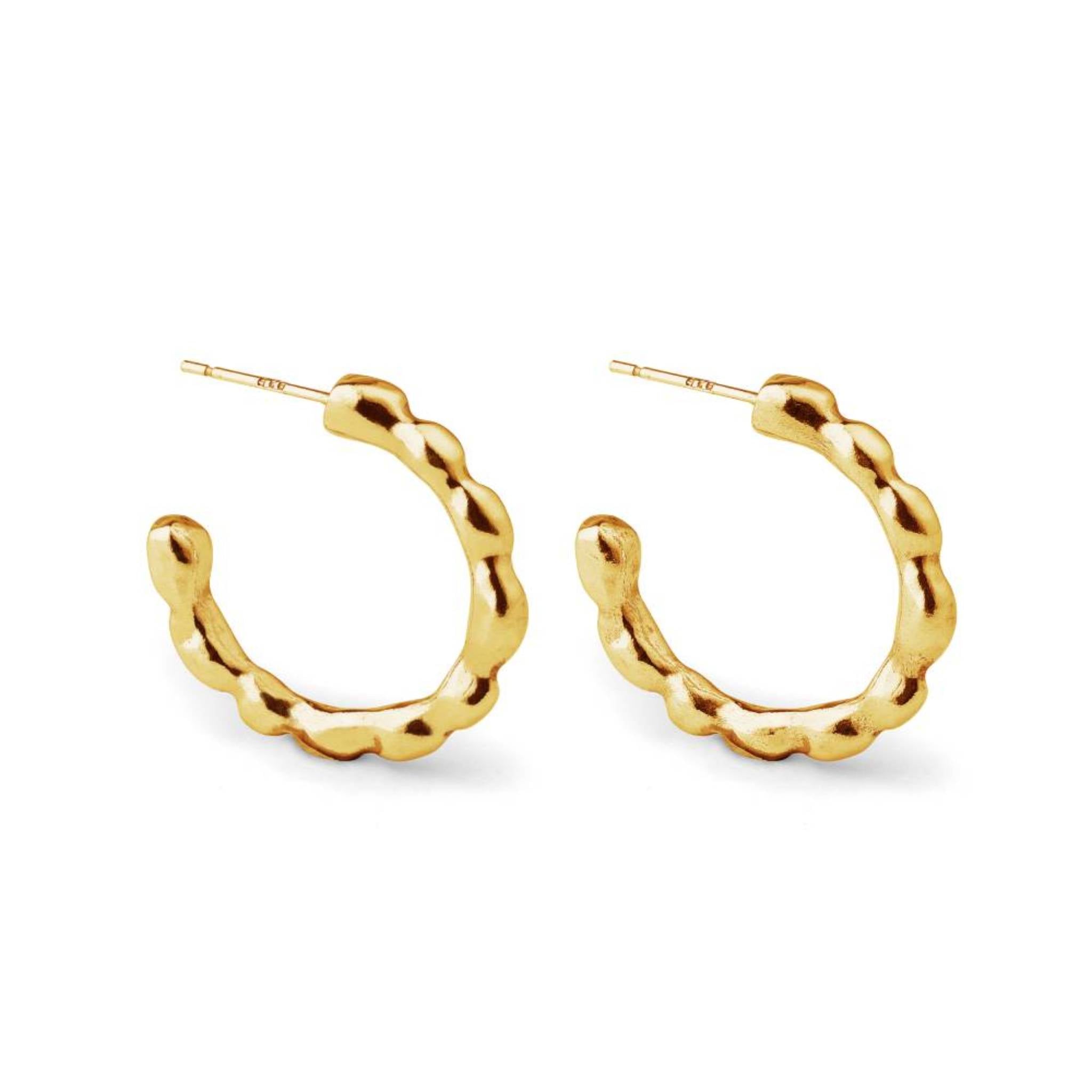 Gold vermeil Recollections Hoops with notched sculptural detail