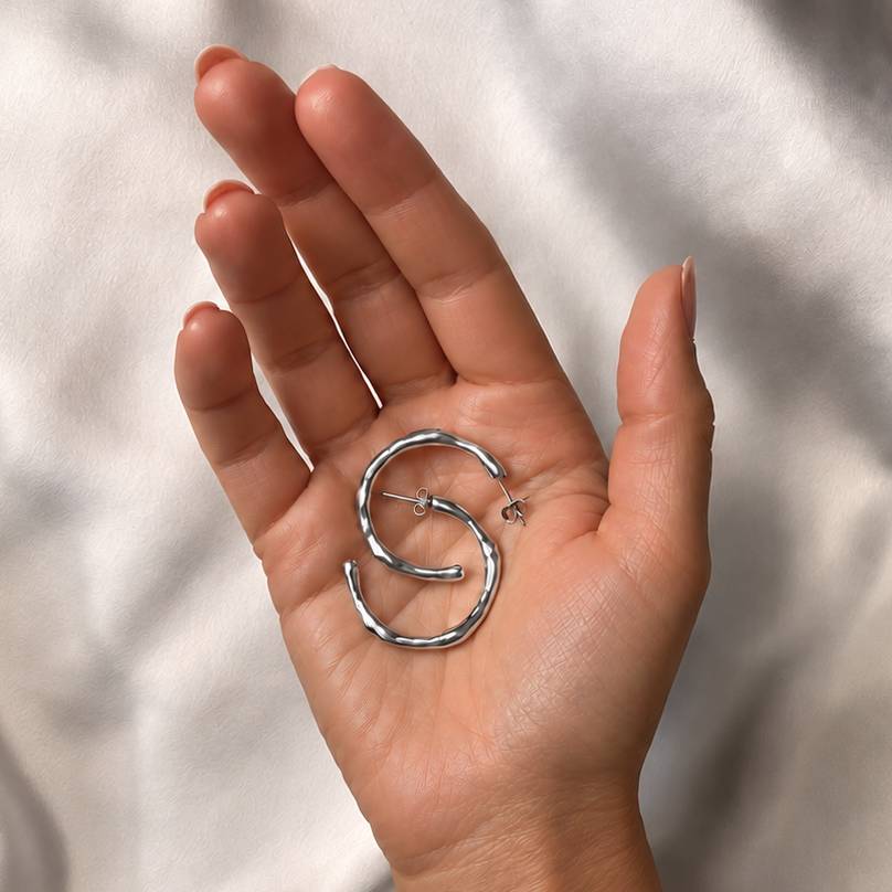 Large Recollections Hoops Silver