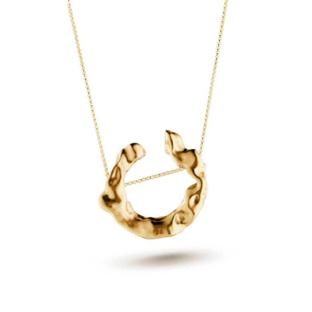 Gold vermeil Aimless Necklace with sculptural molten pendant