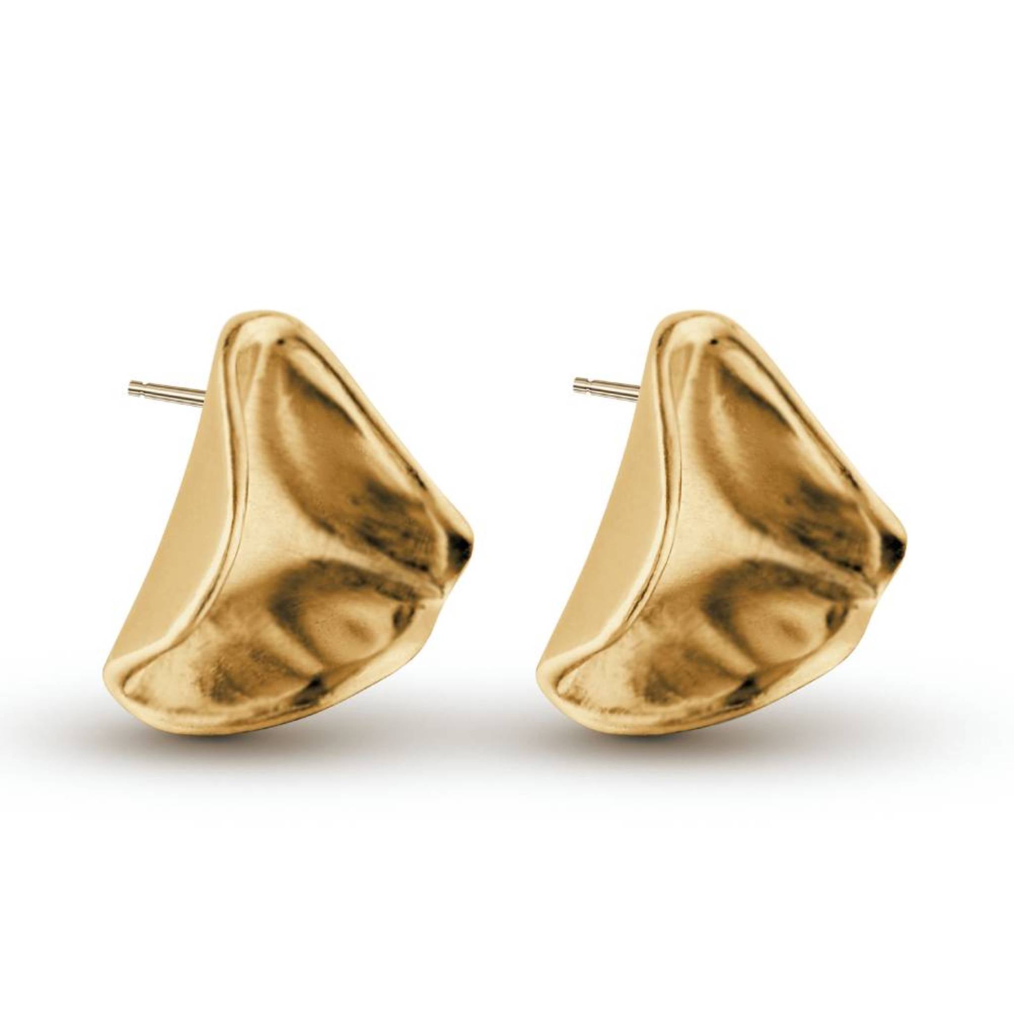 Gold vermeil Hollows Earrings with sculptural reflective form