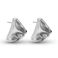 Recycled sterling silver Hollows Earrings with sculptural reflective form