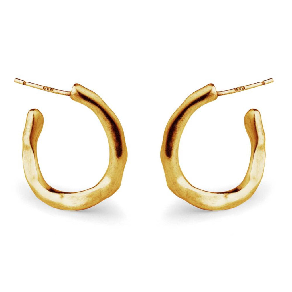 Gold vermeil twisted hoop earrings with high-polish finish