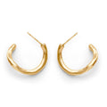 Gold vermeil twisted hoop earrings with high-polish finish