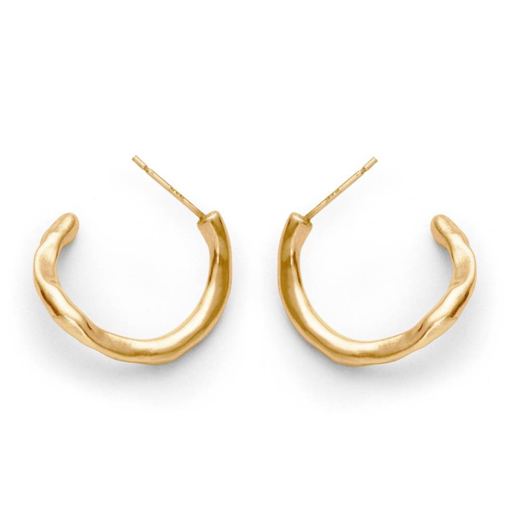 Gold vermeil twisted hoop earrings with high-polish finish