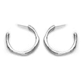 Large Recollections recycled sterling silver organic hoop earrings pair close up on white background