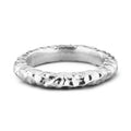 Shy Guy recycled sterling silver textured organic stacking ring close up on white background