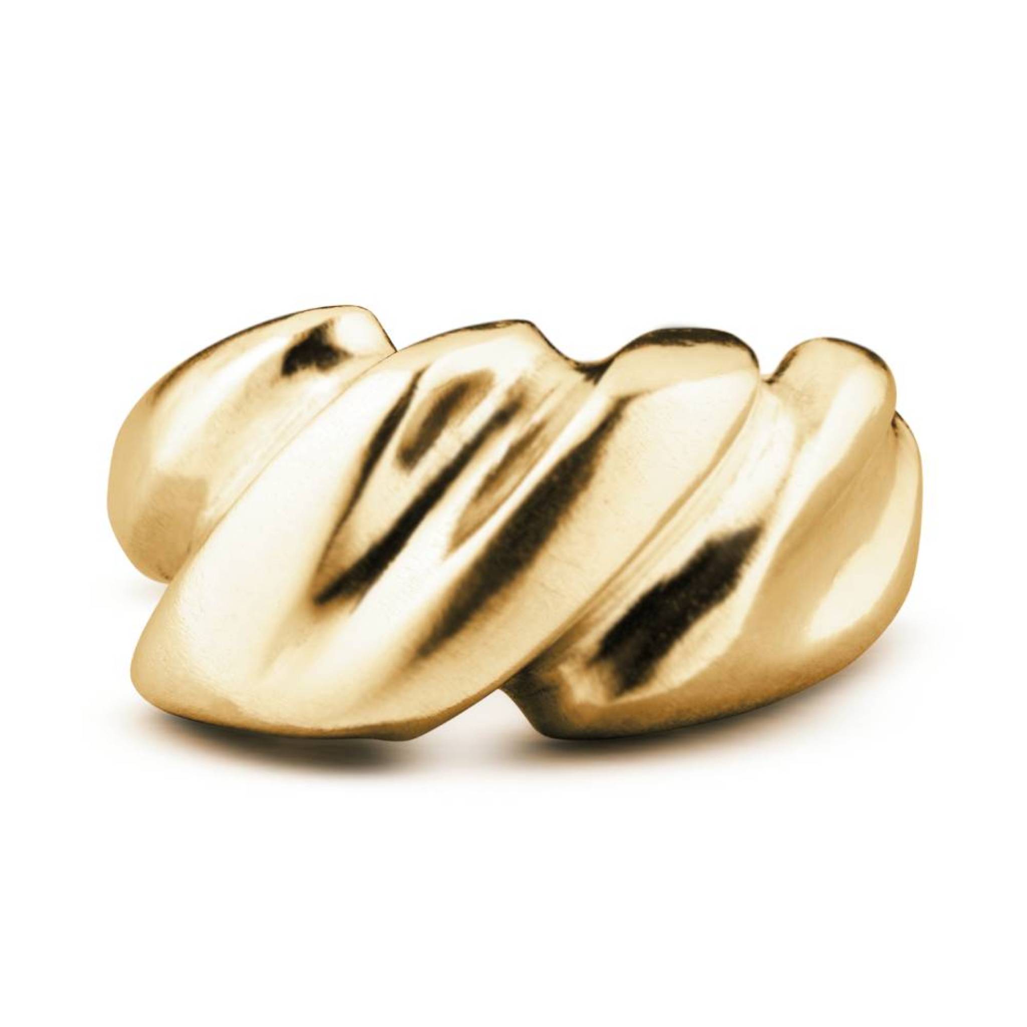 The There 18ct gold vermeil chunky twisted statement ring close up on white background