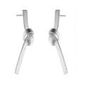 Trussed Drops recycled sterling silver knotted drop earrings pair close up on white background