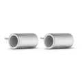 Tube Studs recycled sterling silver minimalist cylindrical stud earrings pair close up on white background