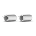 Tube Studs recycled sterling silver minimalist cylindrical stud earrings pair close up on white background